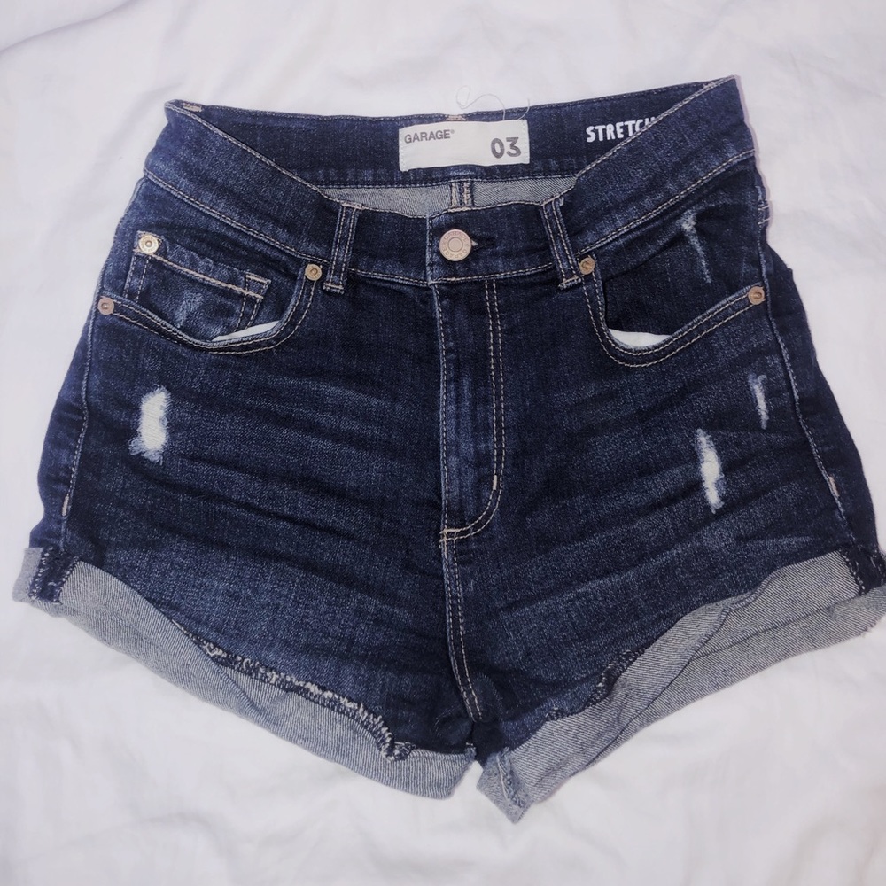 Dark blue Garage jean shorts